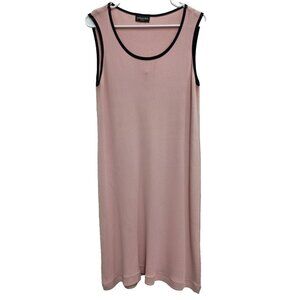 Due Per Due Womens Sheath  Dress Large Pink Sleeveless Midi Minimalist Capsule